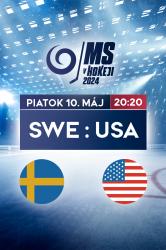 MS v hokeji 2024: Švédsko - USA